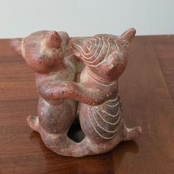 Vintage Colima Dancing Dogs Mexican Pottery Folk Art 6" - Picture 5 of 8